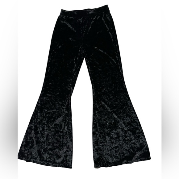Pants - S/M. Black Velvet Flare Pants.  LG/GR/GR01